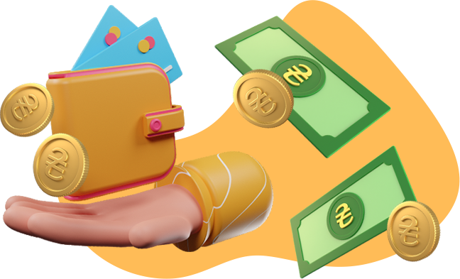 Паперові гроші, монети, кредитки.